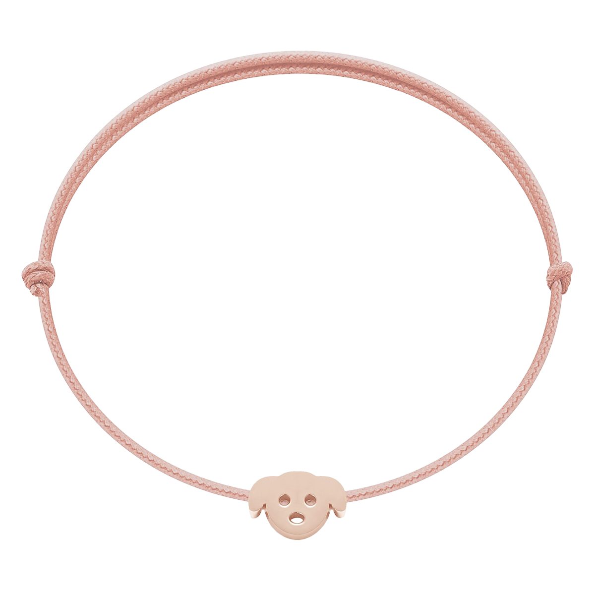 Bransoletka z pieskiem Etincelle, różowe pozłocenie, na cienki różowym sznurku