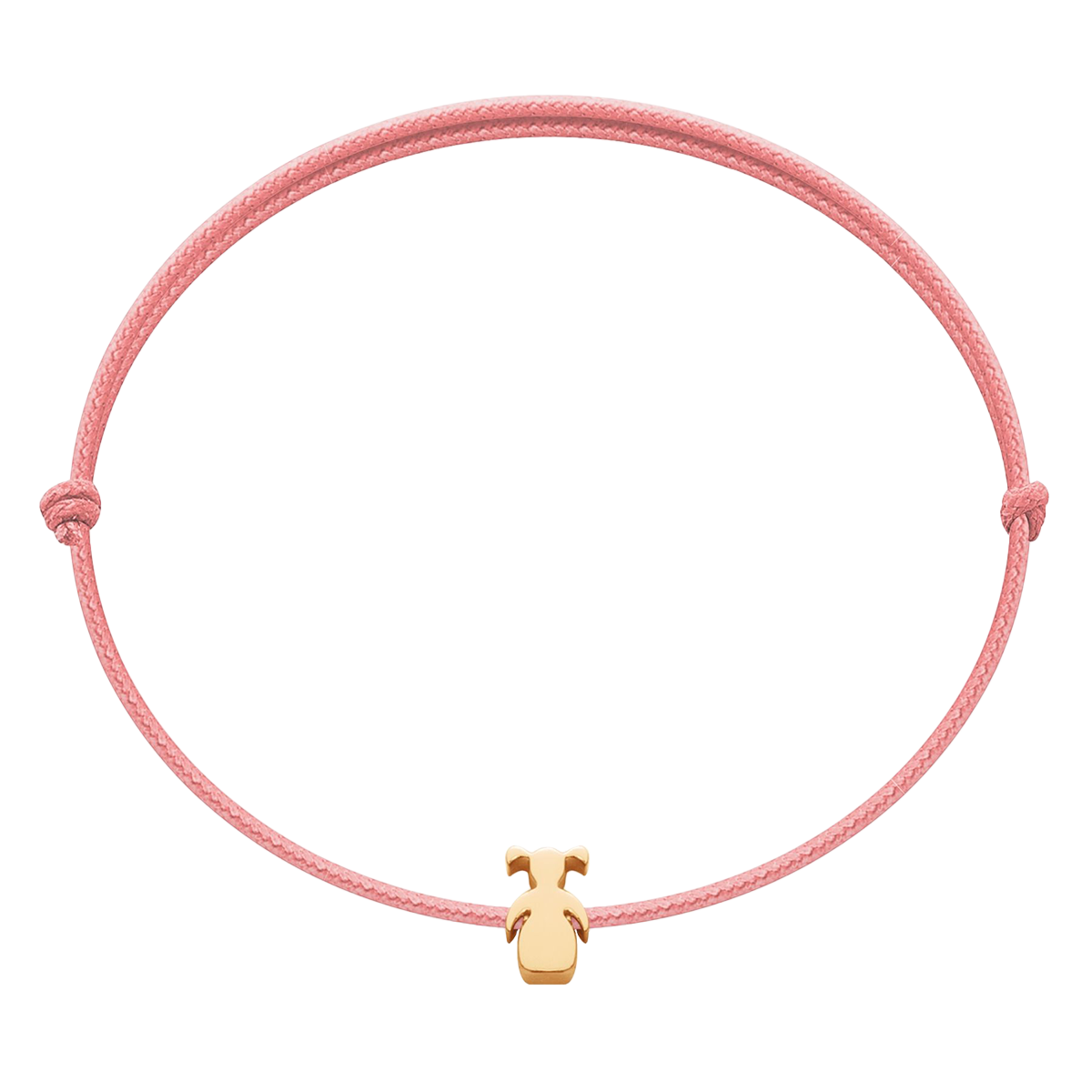 Bransoletka z pozłacaną dziewczynką Etincelle na cienkim różowym sznurku