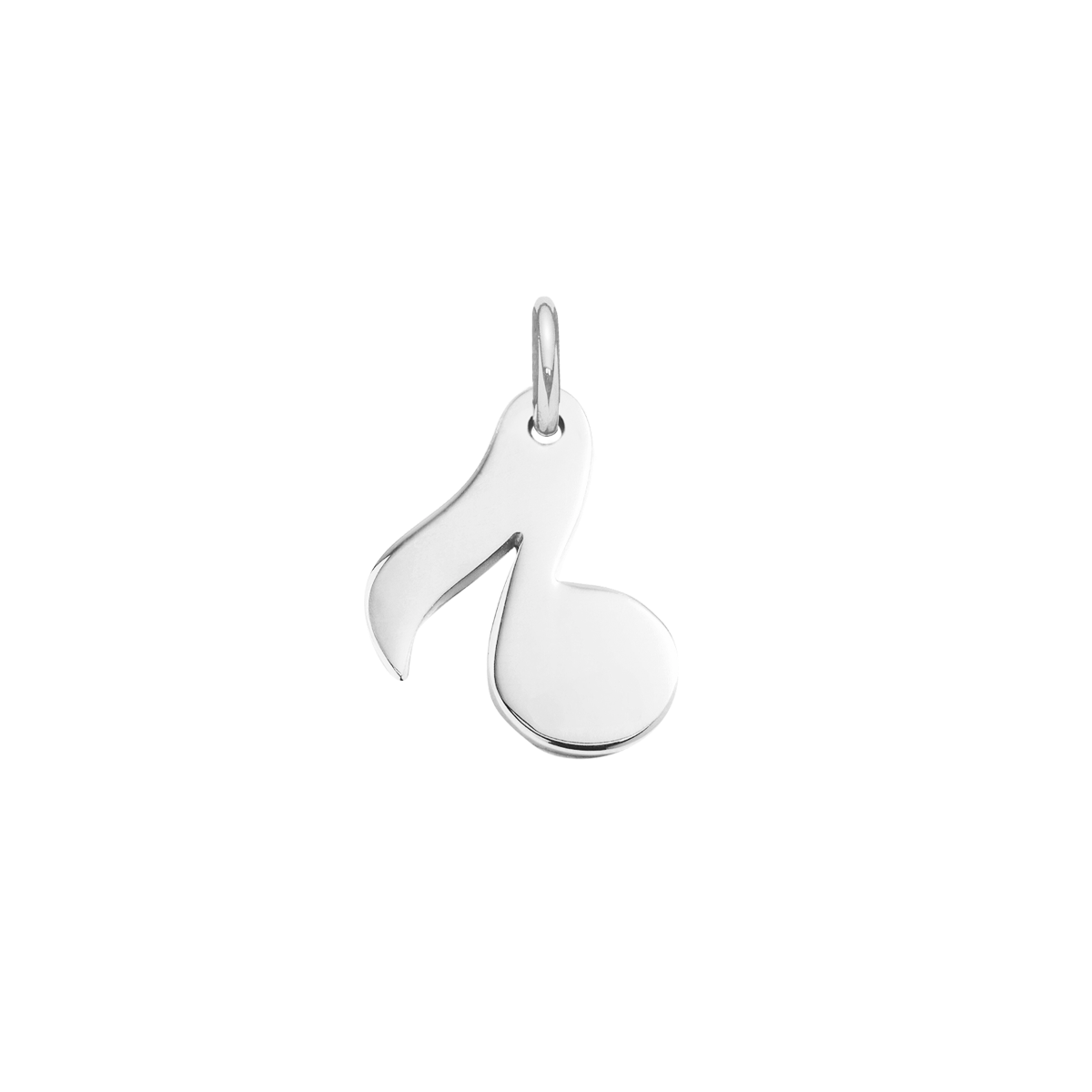 Zawieszka wisząca nutka 1 cm, posrebrzana