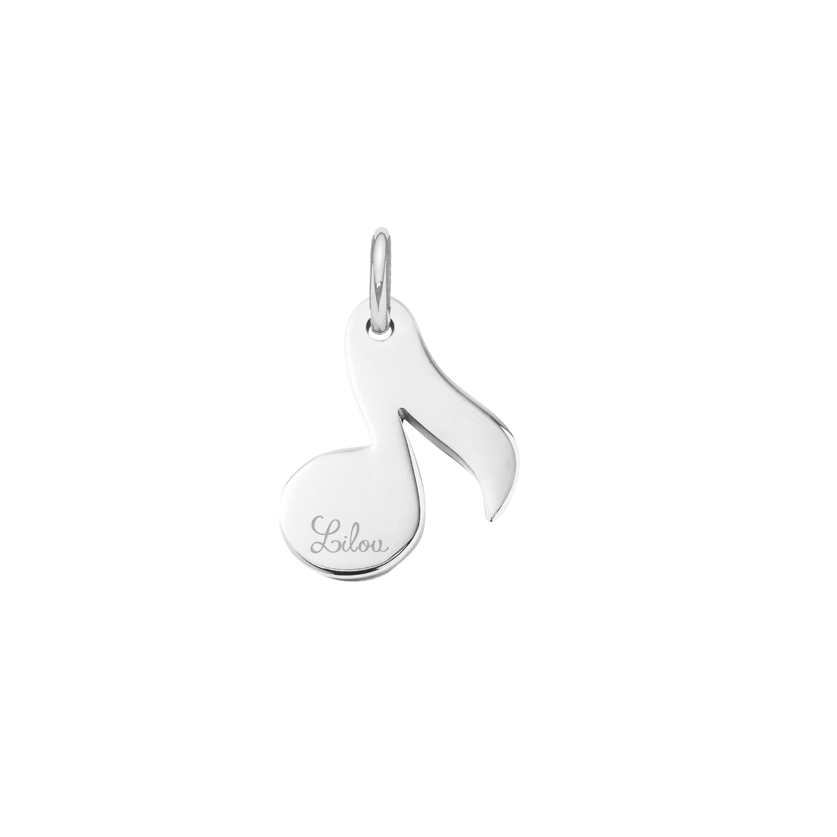 Zawieszka wisząca nutka 1 cm, posrebrzana