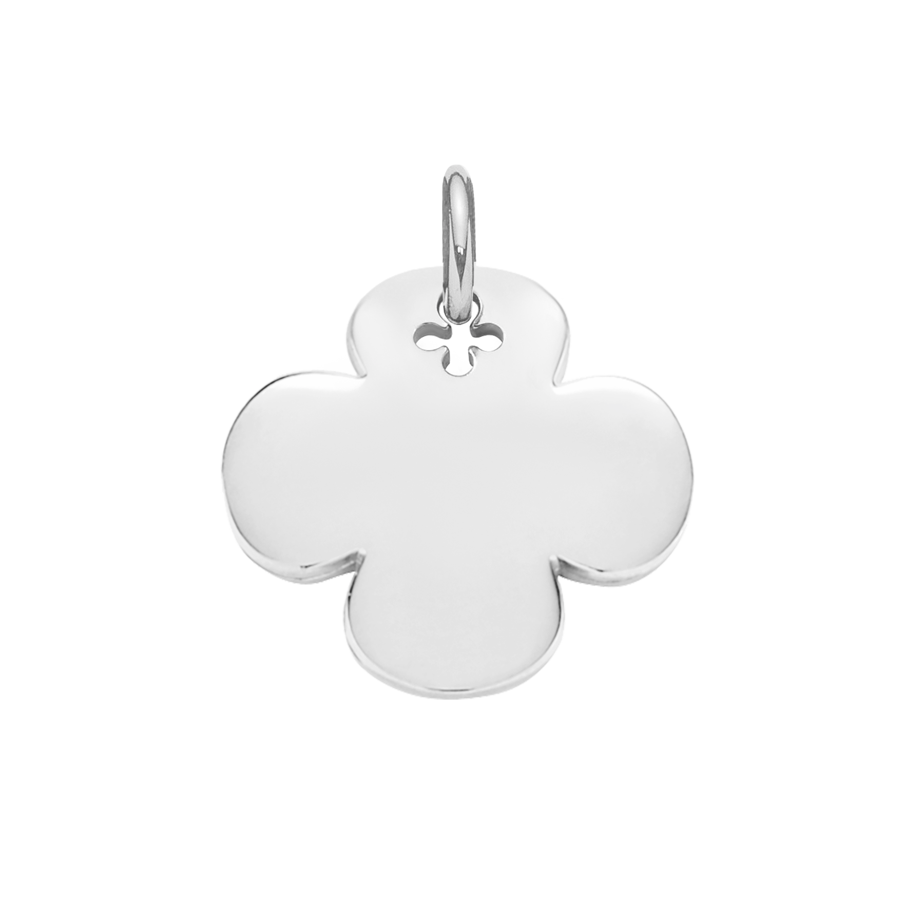 Koniczynka okrągła 2 cm posrebrzana