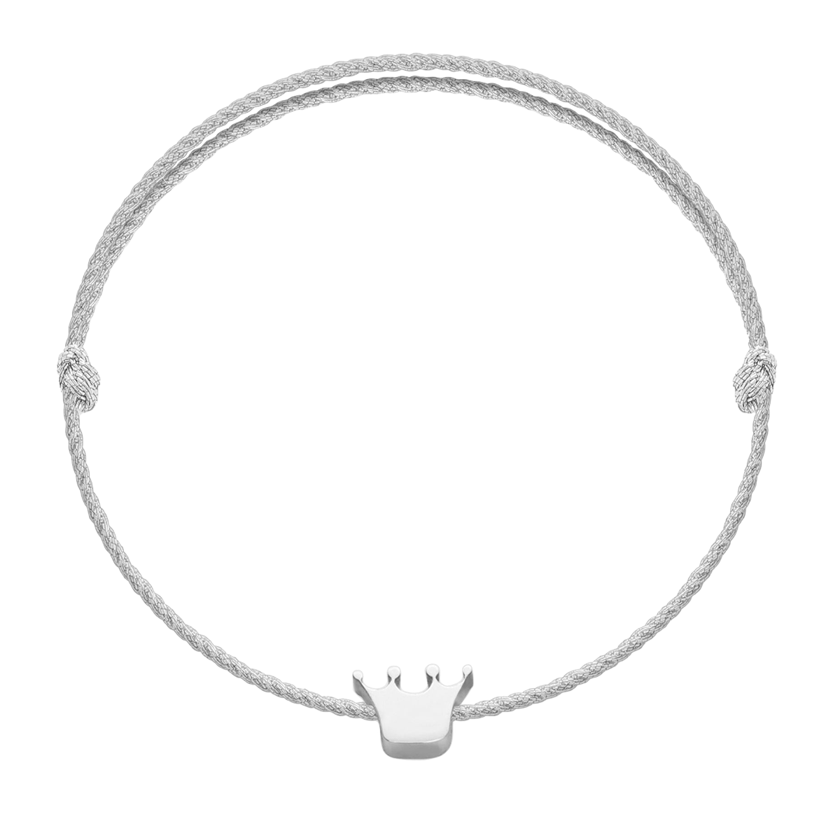 Bransoletka ze srebrną koroną Etincelle na grubym srebrnym sznurku premium