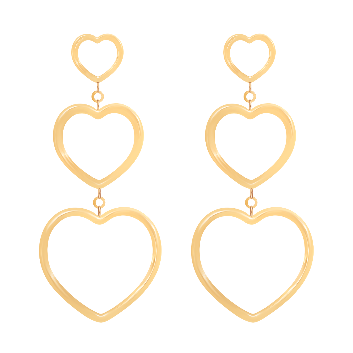 Kolczyki Hearts pozłacane 