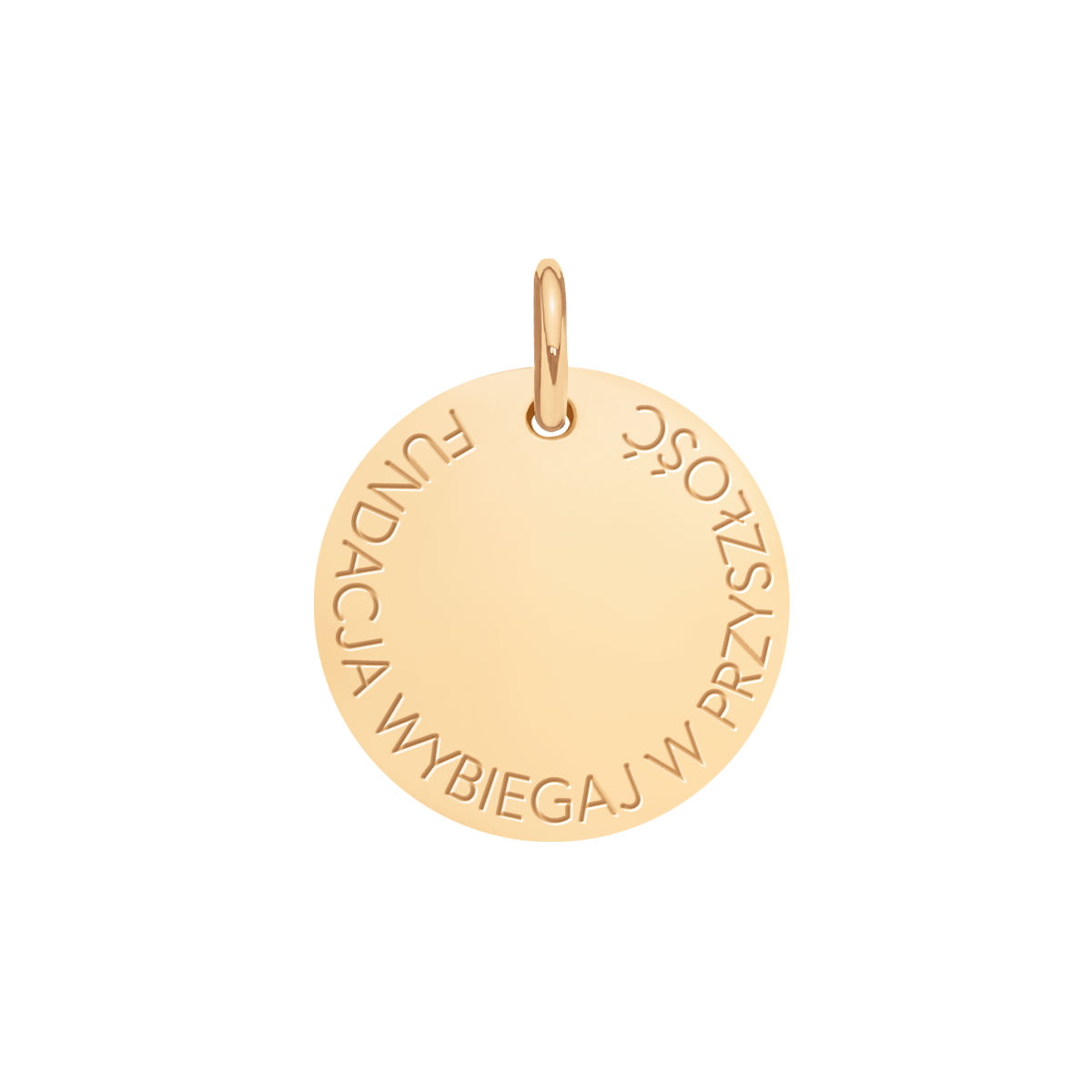 Medalik 1,5 cm, Fundacja wybiegaj w przyszłość, pozłacany
