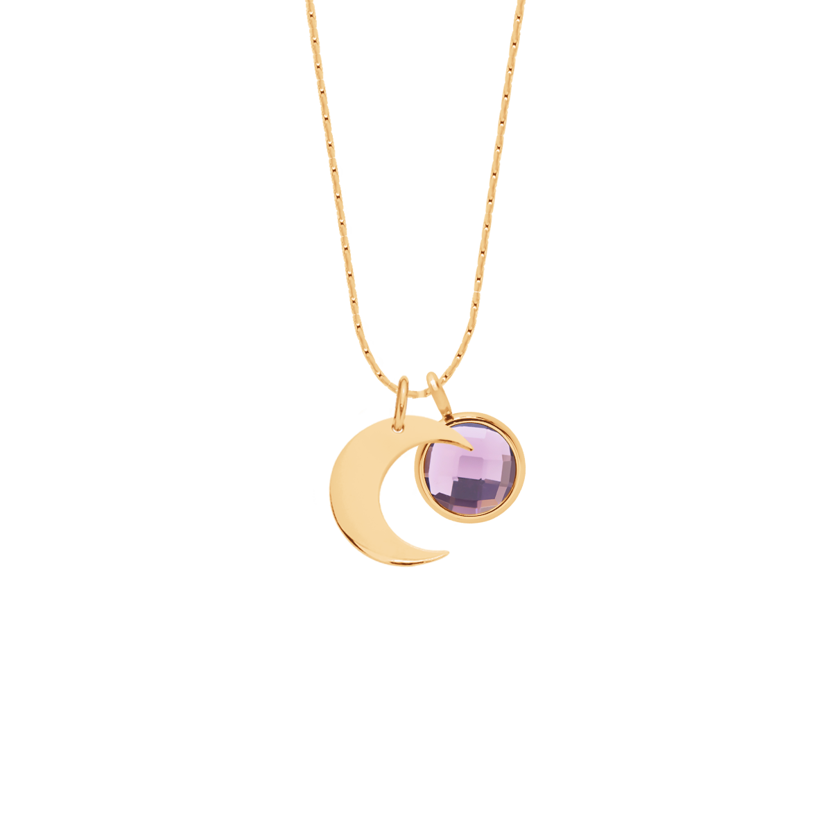 Naszyjnik z Lune i fioletowym kwarcem na łańcuszku Sublime