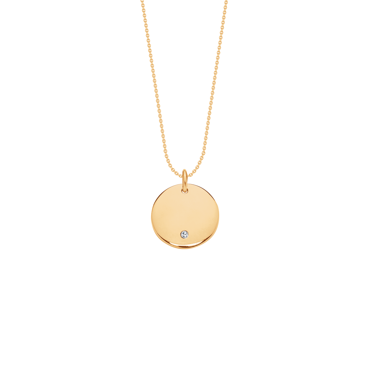 Naszyjnik z medalikiem ze złota próby 585 z diamentem
