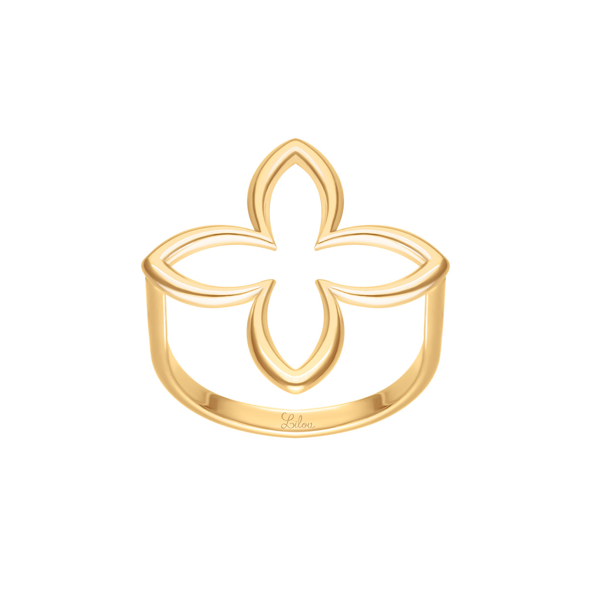 Pierścionek Icons w kształcie lilii pozłacany