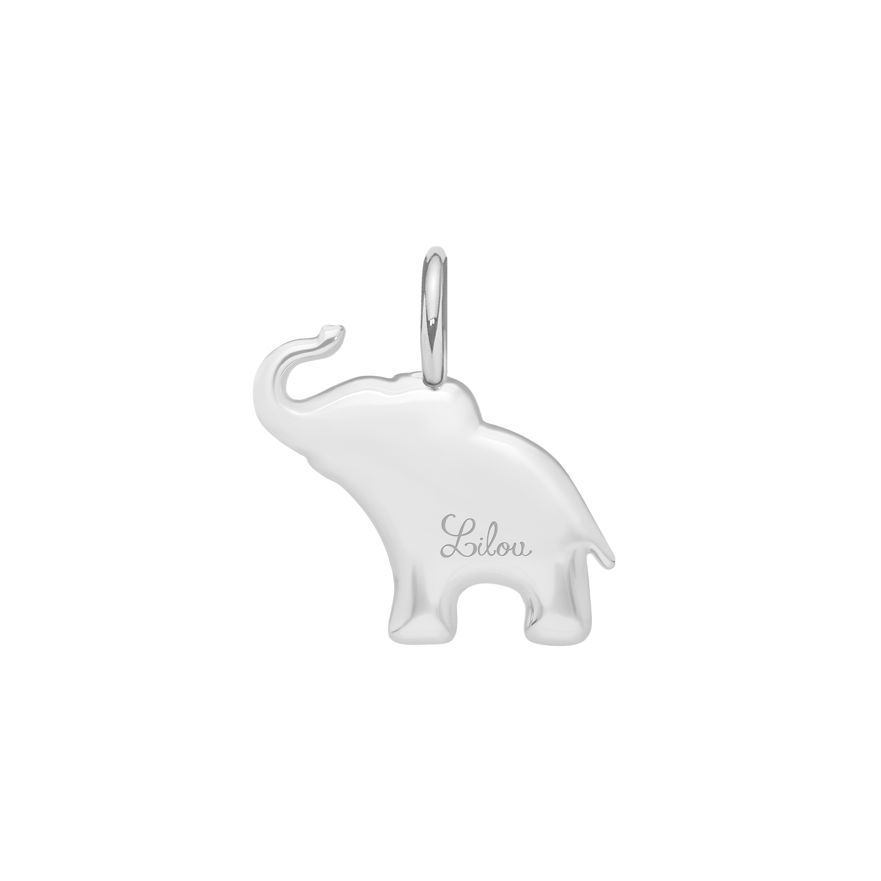  Słoń z białą cyrkonią, posrebrzany 1,4 cm