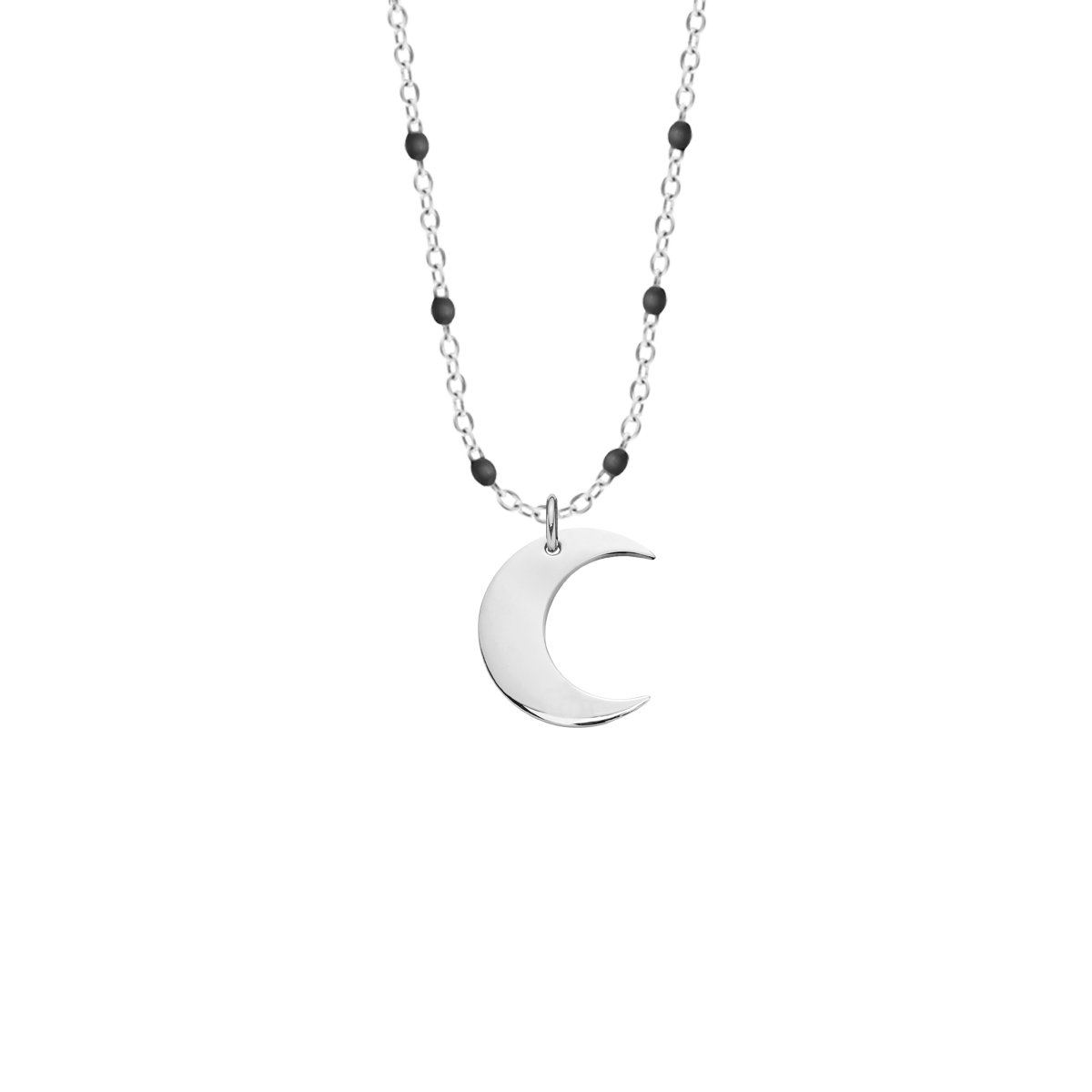 Naszyjnik z posrebrzanym Lune na emaliowanym łańcuszku