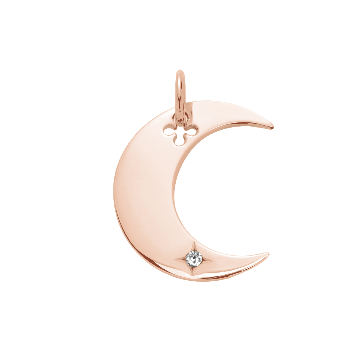 Zawieszka Lune różowe pozłocenie 2 cm