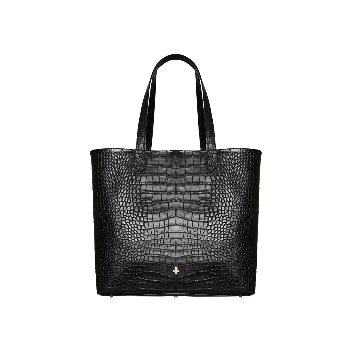 Shopper, czarny krokodyl 