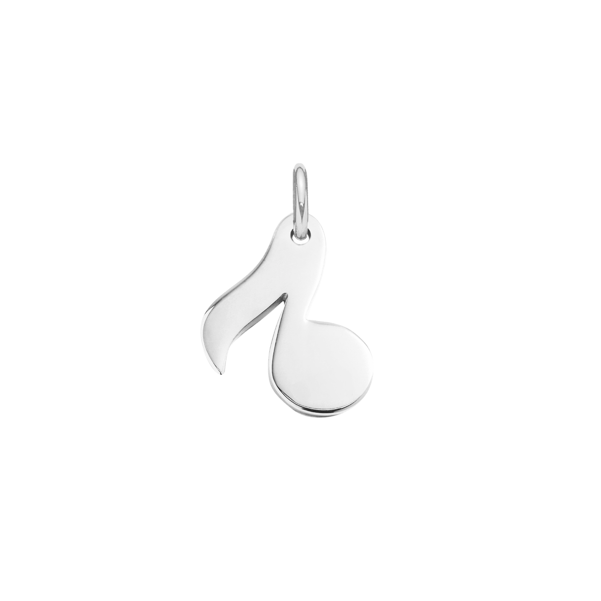 Zawieszka wisząca nutka 1 cm, posrebrzana