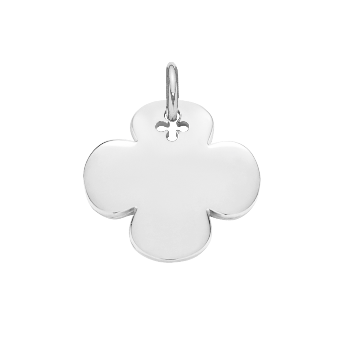 Koniczynka okrągła 2 cm srebrna