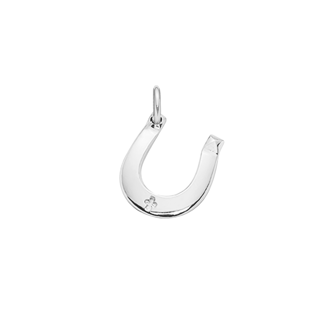 Zawieszka wisząca podkowa 1 cm, posrebrzana