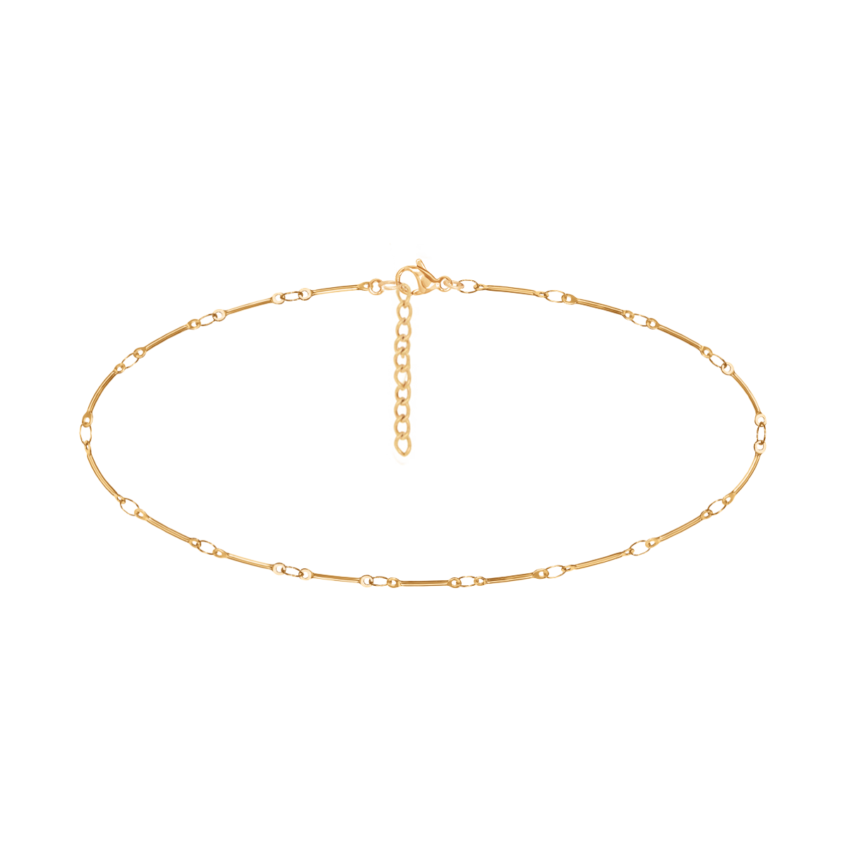 Bransoletka na kostkę Bamboo pozłacana 23+5 cm