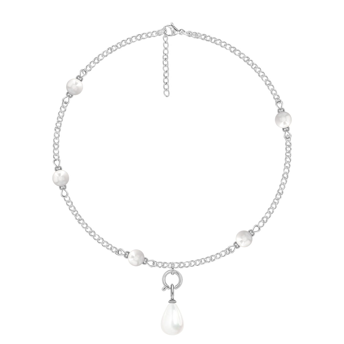 Bransoletka Pearls z zawieszką posrebrzana