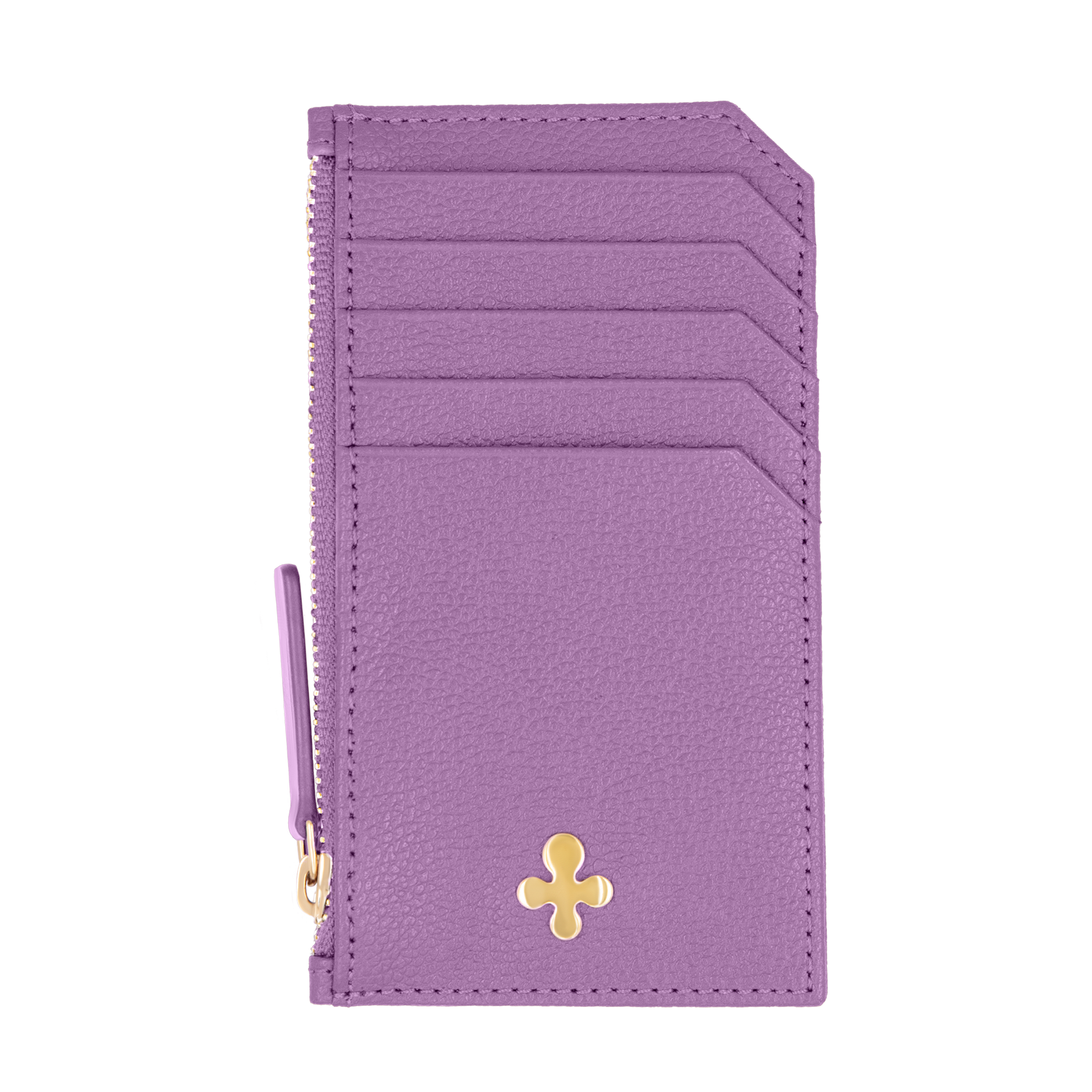 Card holder skórzany w kolorze fioletowym