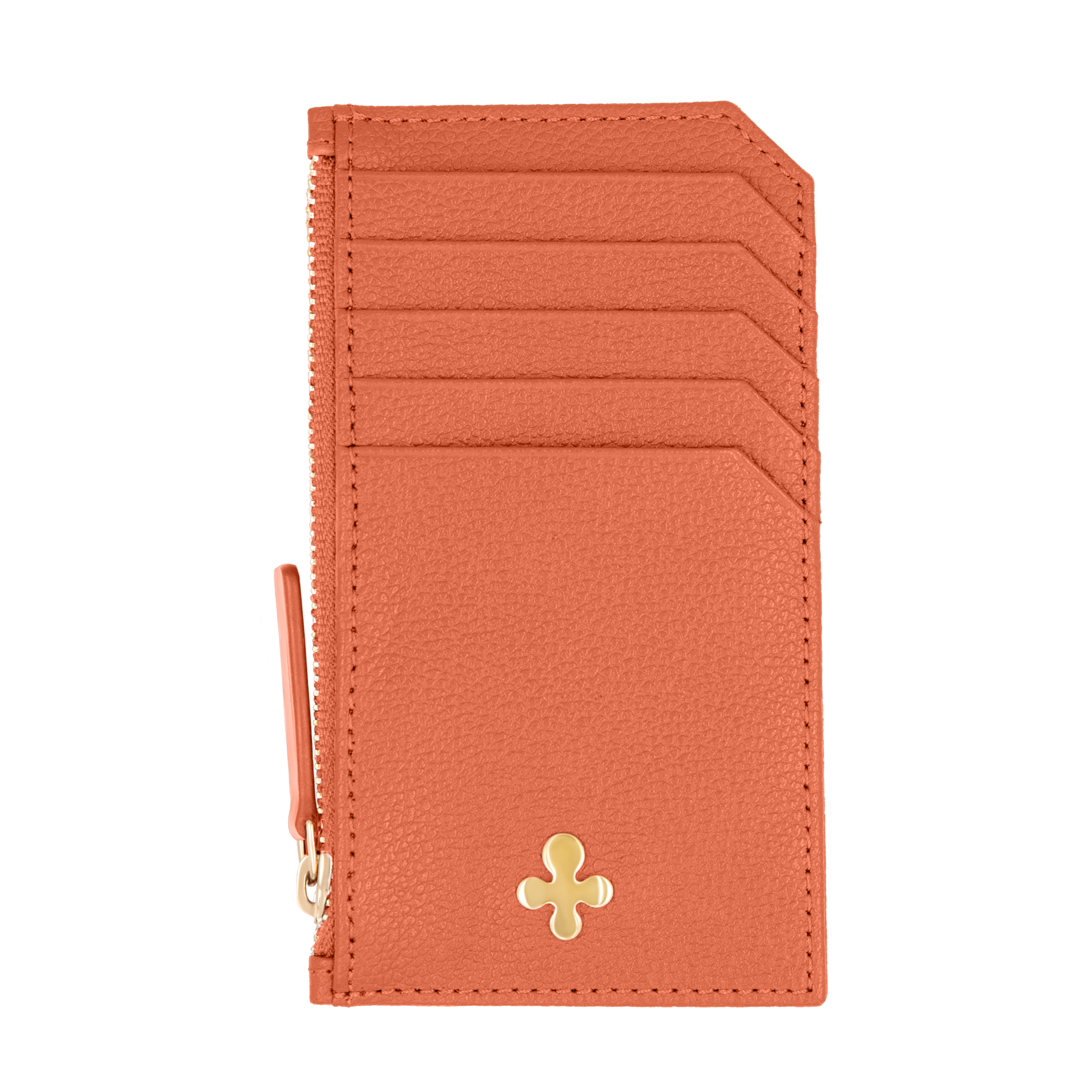 Card holder skórzany w kolorze pomarańczowym