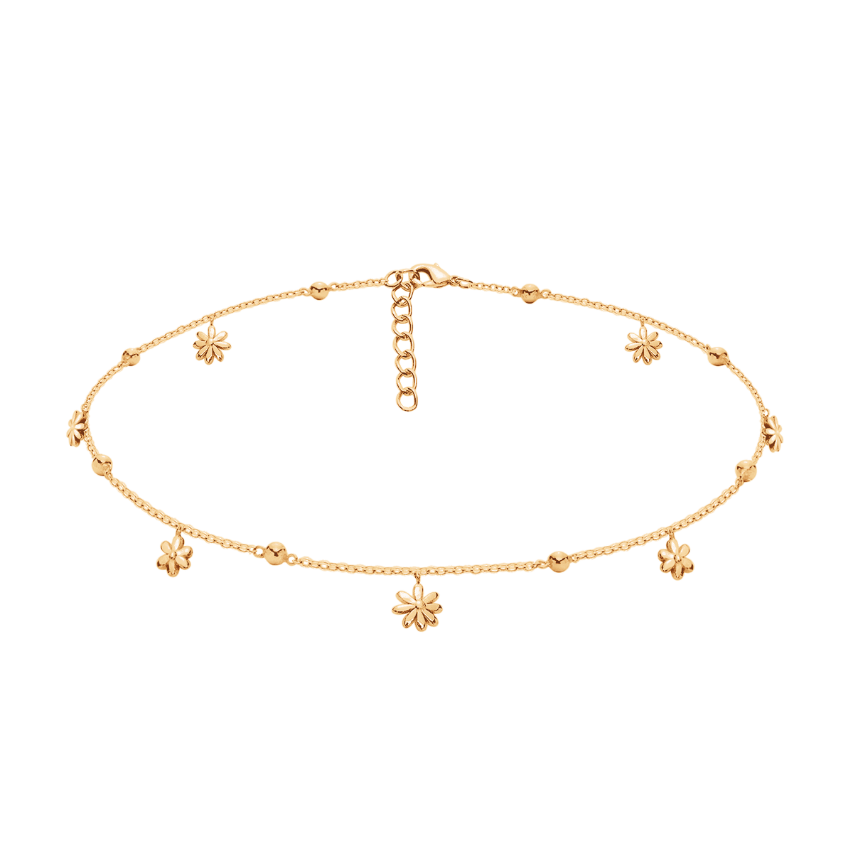 Choker Flowers 34 cm, pozłacany