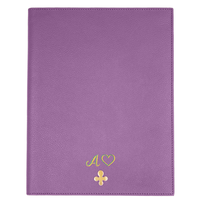 Notes skórzany w kolorze fioletowym
