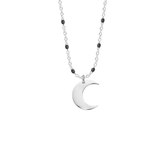 Naszyjnik z posrebrzanym Lune na emaliowanym łańcuszku