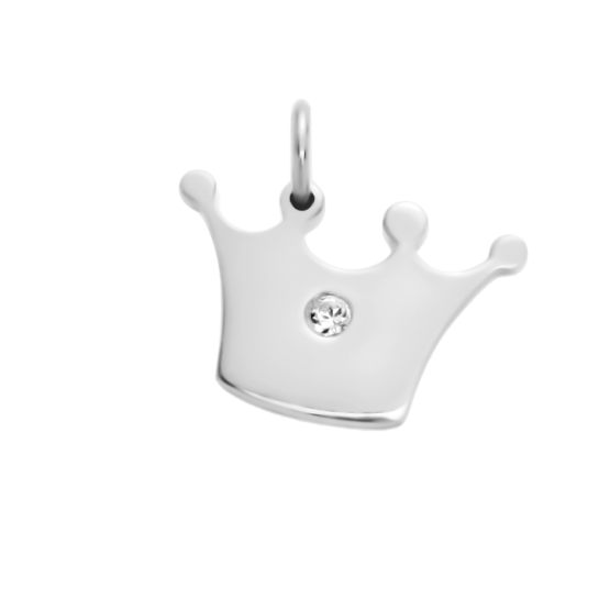 Zawieszka korona Princess 1,5 cm srebrna