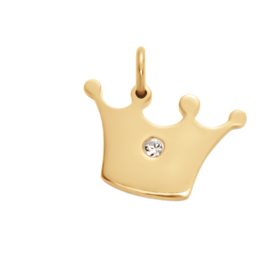 Zawieszka korona Princess 1,5 cm pozłacana