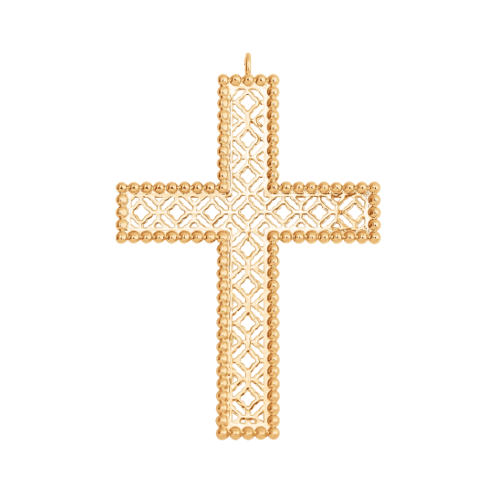 Krzyż Barok 6,5 cm pozłacany