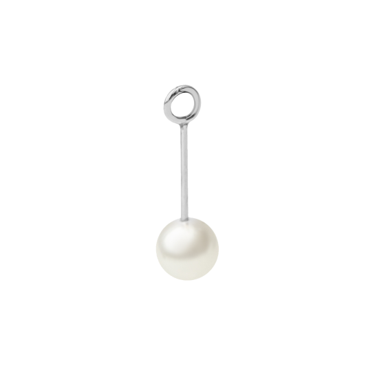 Zawieszka wisząca Pearl Lobe 2,6 cm, posrebrzana