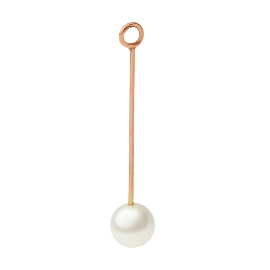 Zawieszka wisząca Pearl Lobe 5,7 cm, różowe pozłocenie