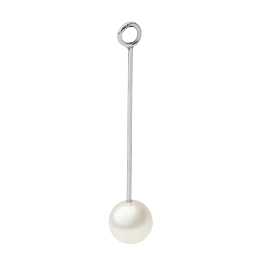 Zawieszka wisząca Pearl Lobe 5,7 cm, posrebrzana