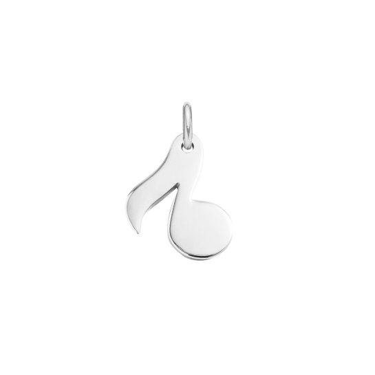 Zawieszka wisząca nutka 1 cm, posrebrzana