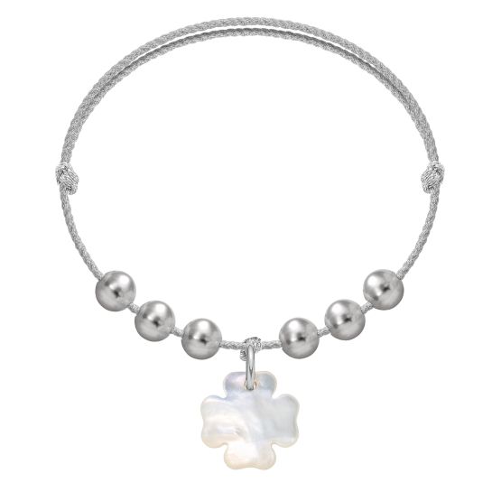 Bransoletka Pearl Felicity na srebrnym sznurku premium