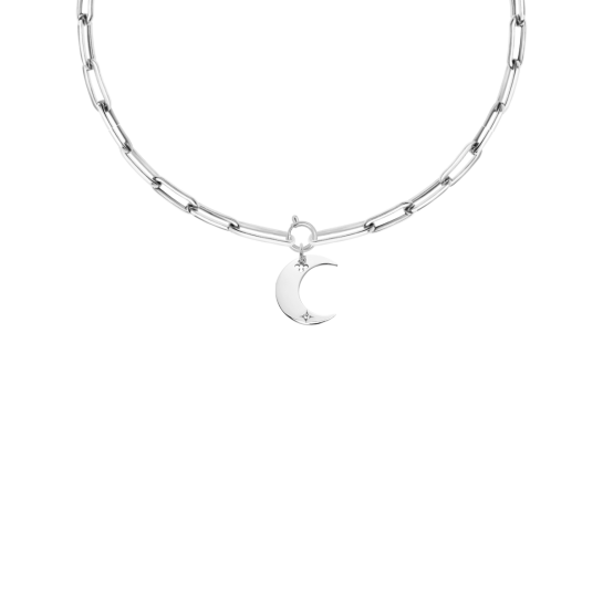 Naszyjnik Łańcuch No.7 z zawieszką Lune posrebrzany