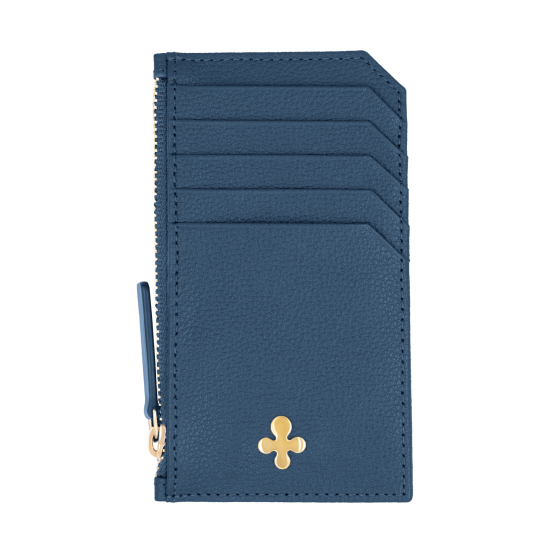 Card holder skórzany w kolorze granatowym
