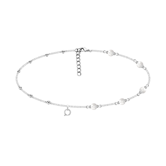 Choker Pearls, posrebrzany