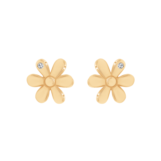 Kolczyki Flowers na sztyfcie ze złota próby 585 z diamentami