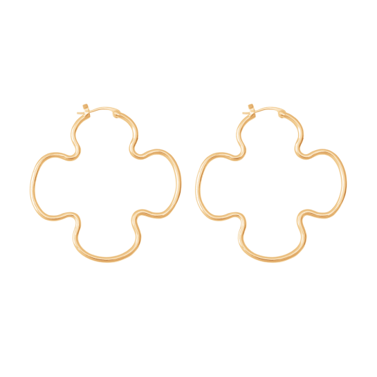 Kolczyki Clover 5 cm pozłacane