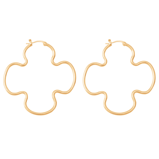 Kolczyki Clover 7 cm pozłacane