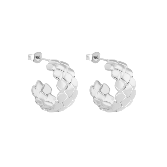 Kolczyki kółka Snake 2,1 cm, posrebrzane