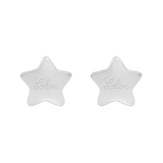 Kolczyki gwiazdki srebrne z logo Lilou