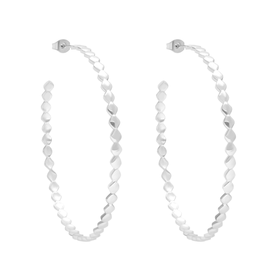 Kolczyki kółka Snake 6 cm, posrebrzane