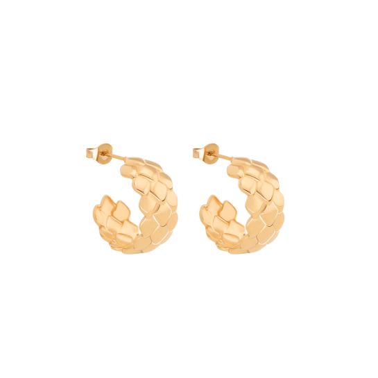 Kolczyki kółka Snake 1,6 cm, pozłacane