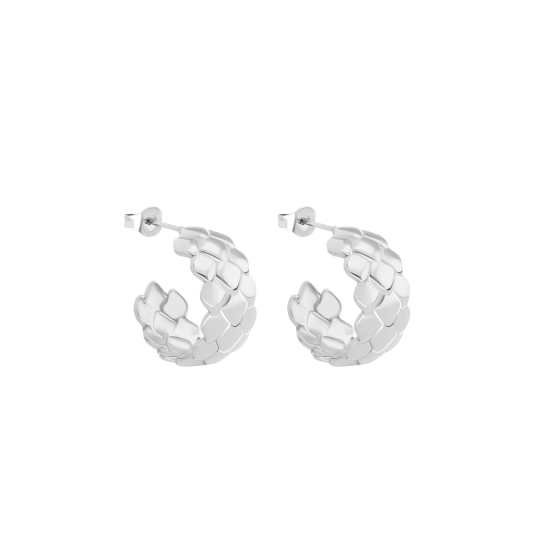 Kolczyki kółka Snake 1,6 cm, posrebrzane