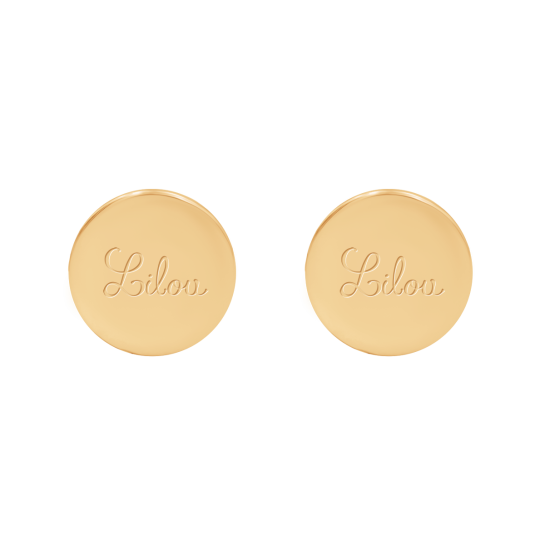 Kolczyki medaliki pozłacane z logo Lilou