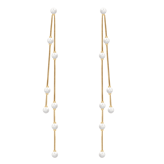 Kolczyki wiszące Pearls II pozłacane