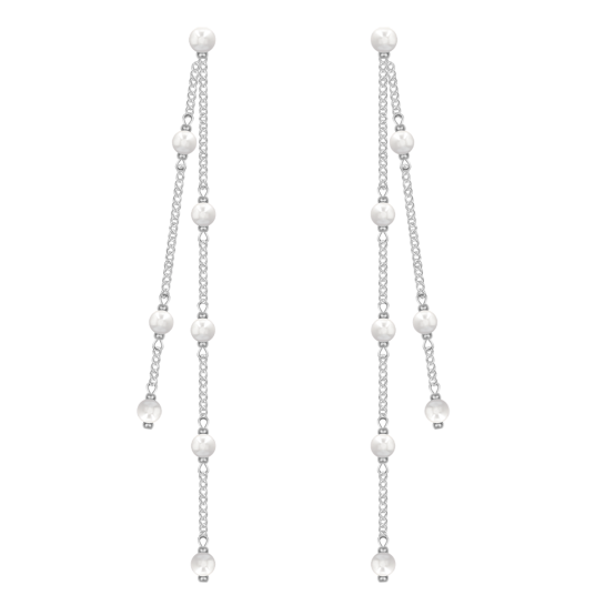 Kolczyki wiszące Pearls II posrebrzane