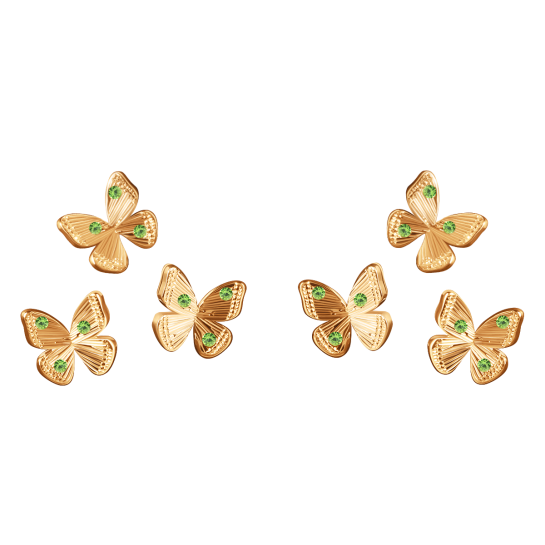 Kolczyki multi Papillon pozłacane