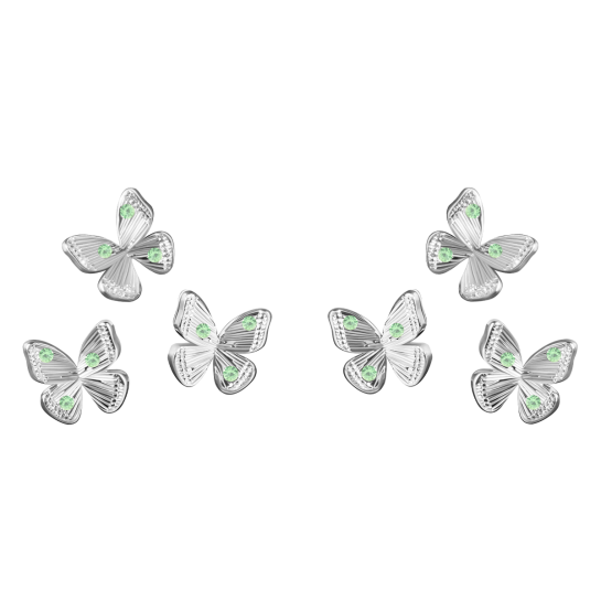 Kolczyki multi Papillon posrebrzane