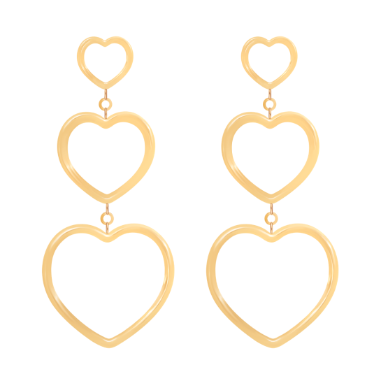 Kolczyki Hearts pozłacane
